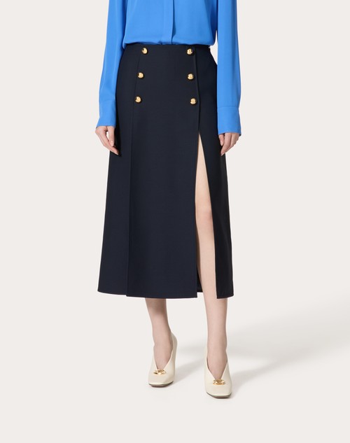Red Valentino GONNA MIDI IN CREPE COUTURE Sconto