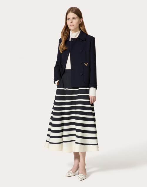 Red Valentino GONNA MIDI IN CREPE COUTURE VALENTINO ROOMVIEW Economico