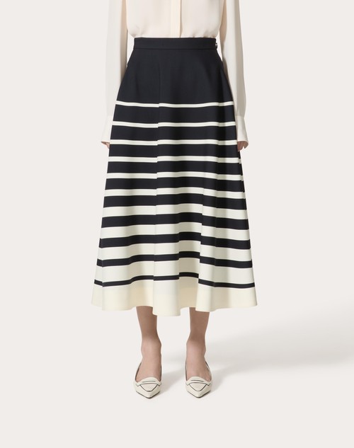 Red Valentino GONNA MIDI IN CREPE COUTURE VALENTINO ROOMVIEW Economico