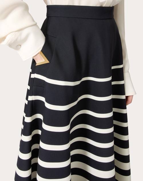 Red Valentino GONNA MIDI IN CREPE COUTURE VALENTINO ROOMVIEW Economico