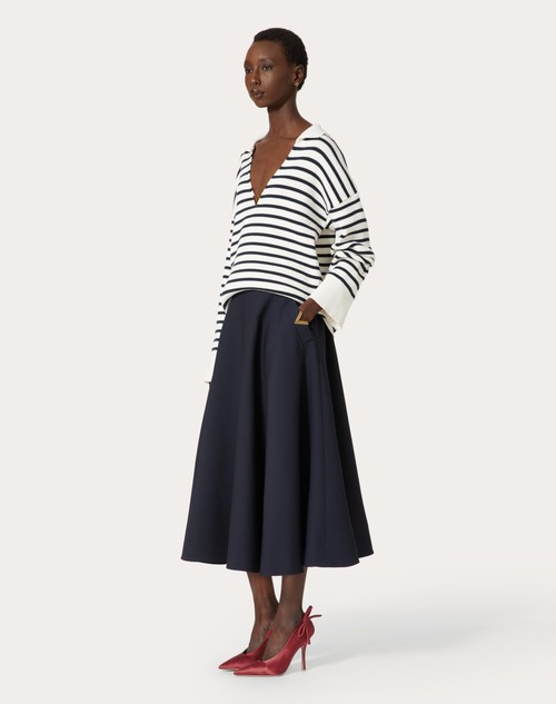Red Valentino GONNA MIDI IN CREPE COUTURE Saldi