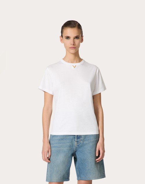 Red Valentino T-SHIRT IN COTTON JERSEY Vendita Economica