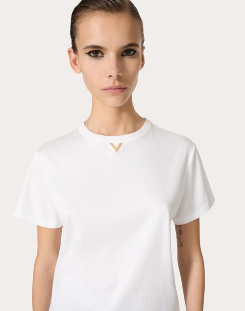 Red Valentino T-SHIRT IN COTTON JERSEY Vendita Economica