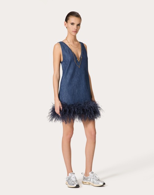 Red Valentino ABITO CORTO IN CHAMBRAY DENIM Moda