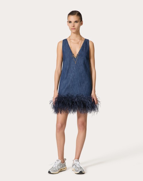 Red Valentino ABITO CORTO IN CHAMBRAY DENIM Moda