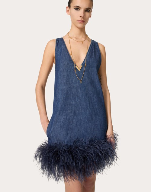 Red Valentino ABITO CORTO IN CHAMBRAY DENIM Moda