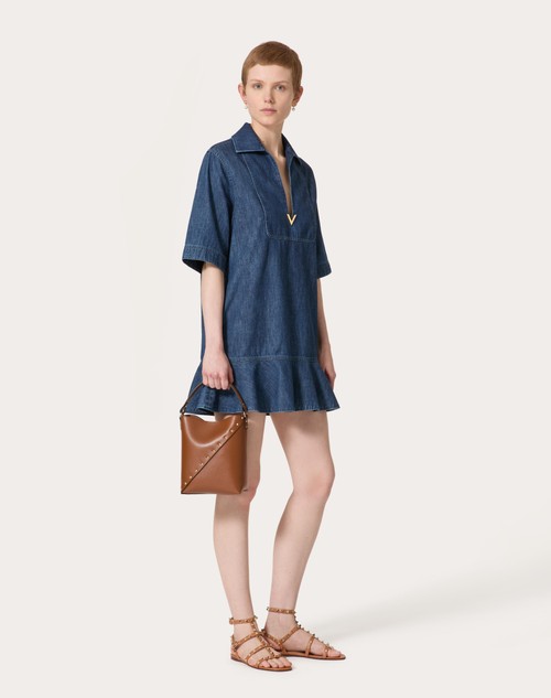 Red Valentino ABITO CORTO IN CHAMBRAY DENIM Spedizione gratuita