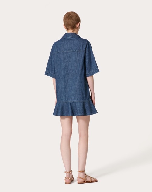 Red Valentino ABITO CORTO IN CHAMBRAY DENIM Spedizione gratuita