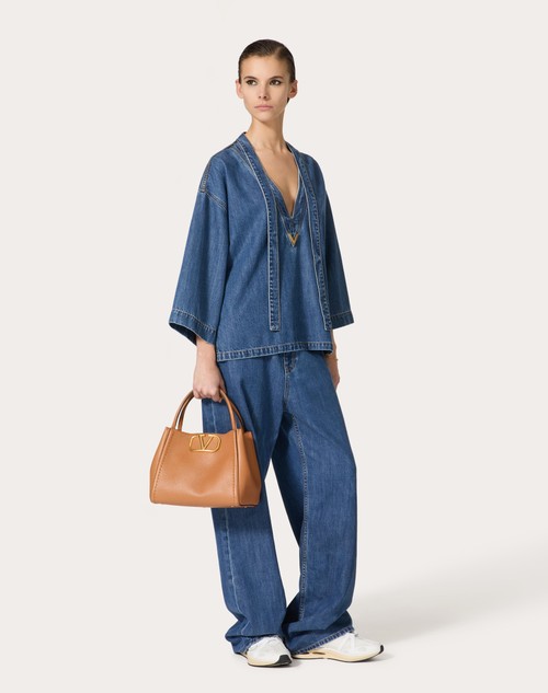 Red Valentino KAFTANO IN DENIM BLU MEDIO Sconto di tempo limitato