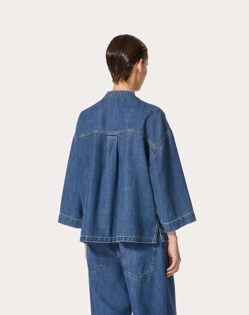 Red Valentino KAFTANO IN DENIM BLU MEDIO Sconto di tempo limitato