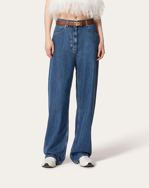 Red Valentino PANTALONI IN DENIM BLU MEDIO Negozio online di fabbrica