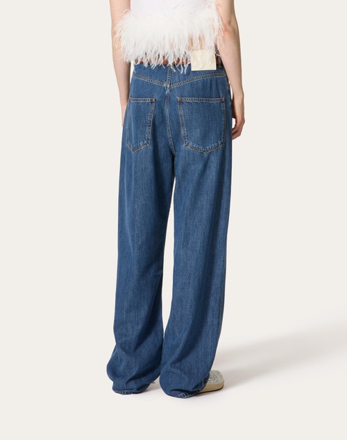 Red Valentino PANTALONI IN DENIM BLU MEDIO Negozio online di fabbrica
