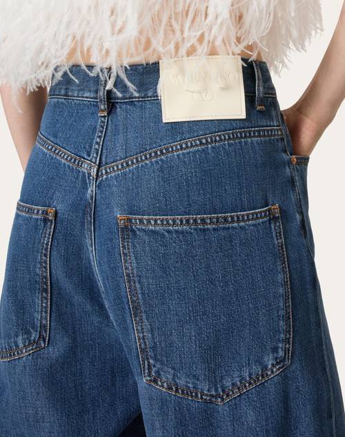 Red Valentino PANTALONI IN DENIM BLU MEDIO Negozio online di fabbrica