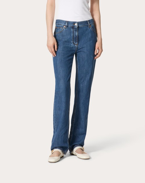 Red Valentino PANTALONI IN DENIM BLU MEDIO Prezzo di fabbrica