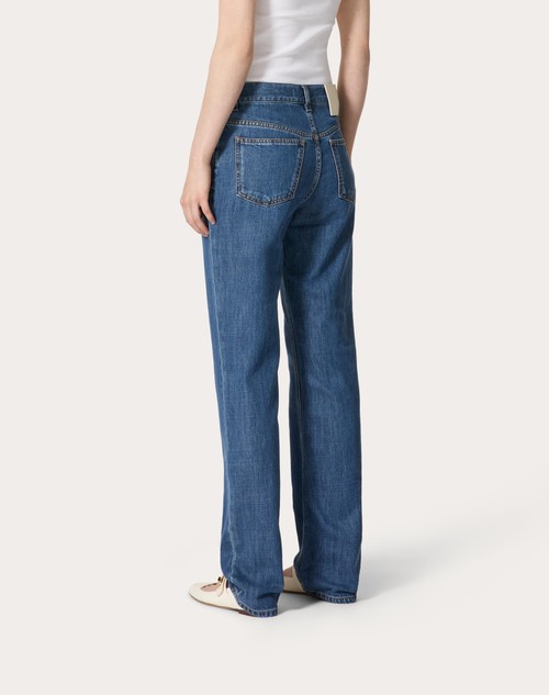 Red Valentino PANTALONI IN DENIM BLU MEDIO Prezzo di fabbrica