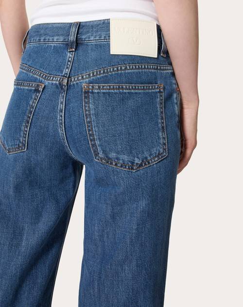 Red Valentino PANTALONI IN DENIM BLU MEDIO Prezzo di fabbrica