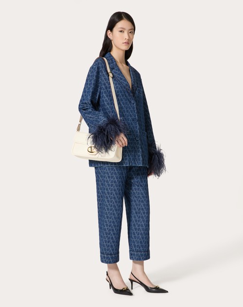 Red Valentino CAMICIA IN DENIM TOILE ICONOGRAPHE MEDIUM BLUE Comprare a buon mercato