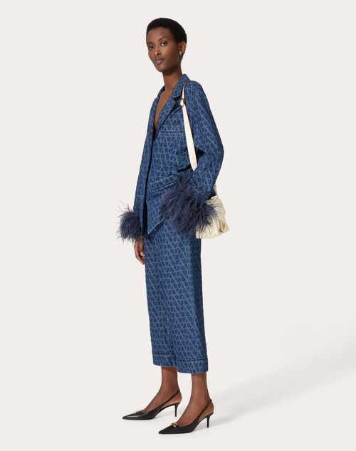 Red Valentino PANTALONI IN DENIM TOILE ICONOGRAPHE MEDIUM BLUE Grande vendita