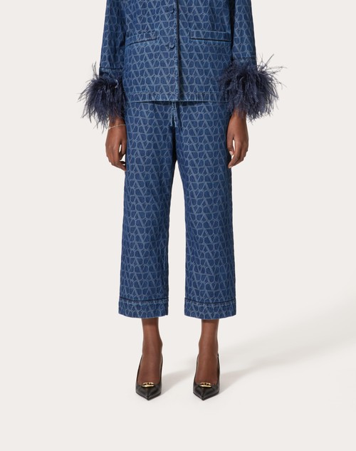 Red Valentino PANTALONI IN DENIM TOILE ICONOGRAPHE MEDIUM BLUE Grande vendita