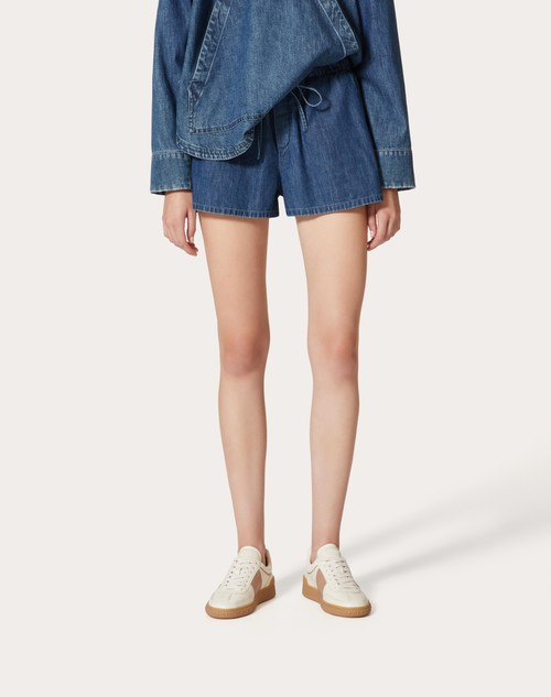 Red Valentino SHORTS IN CHAMBRAY DENIM Fornitura limitata