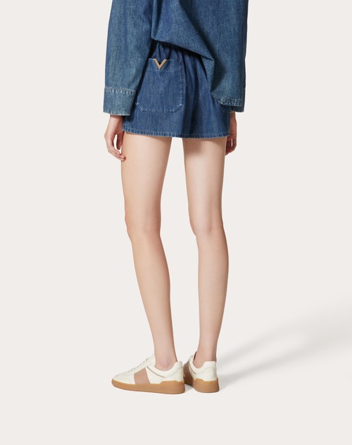 Red Valentino SHORTS IN CHAMBRAY DENIM Fornitura limitata