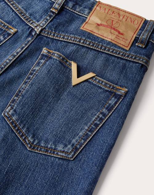 Red Valentino JEANS IN BLUE WASHED DENIM Offerta esclusiva