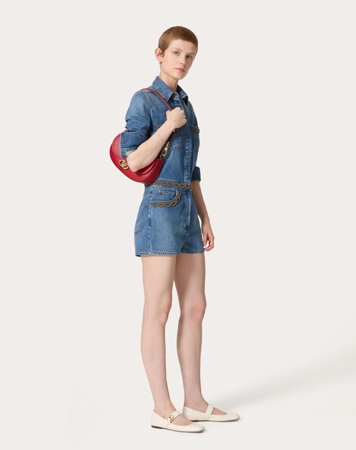 Red Valentino TUTA IN DENIM BLU MEDIO RICAMATA Vendite stagionali