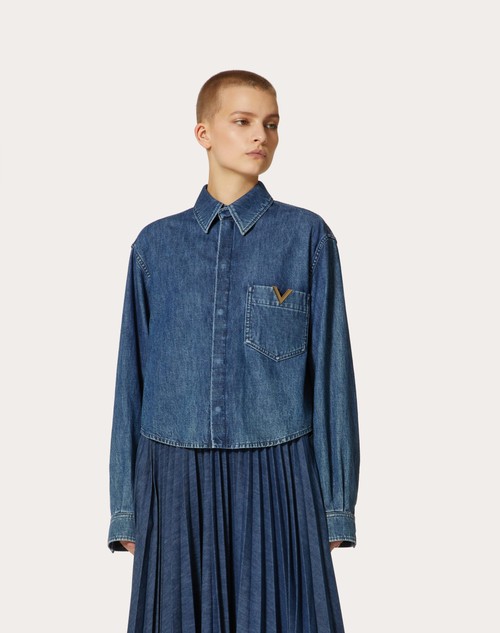 Red Valentino CAMICIA IN CHAMBRAY DENIM Offerta Pasqua