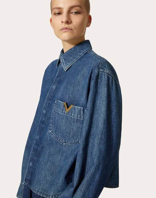 Red Valentino CAMICIA IN CHAMBRAY DENIM Offerta Pasqua
