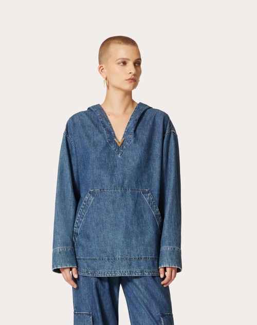Red Valentino KAFTANO IN CHAMBRAY DENIM Offerta Giorno del Papà