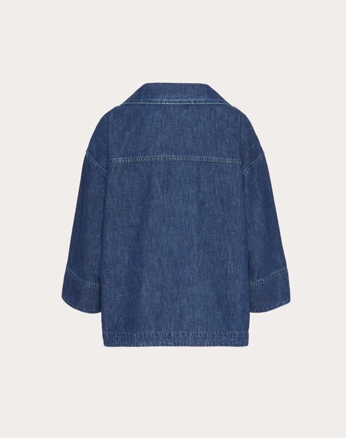 Red Valentino TOP KAFTANO IN CHAMBRAY DENIM Vendita calda