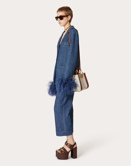 Red Valentino PANTALONE IN CHAMBRAY DENIM Offerta migliore