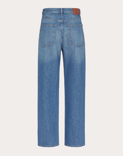 Red Valentino PANTALONE IN MEDIUM BLUE DENIM Offerte esclusive