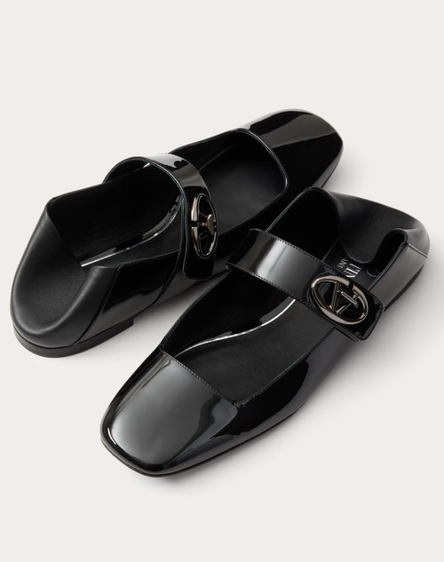 Red Valentino BALLERINA MARY-JANE VLOGO LOCKER IN VERNICE Offerte stagionali