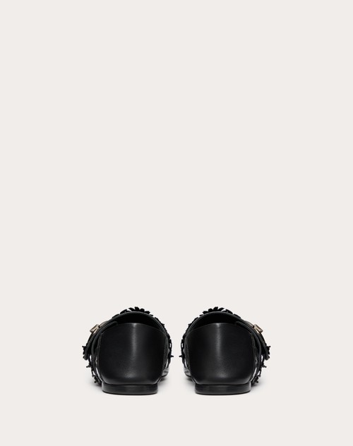 Red Valentino BALLERINA MARY-JANE VLOGO LOCKER IN ANGUILLA CON APPLICAZIONE DI FIORI Liquidazione
