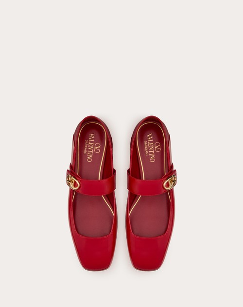 Red Valentino BALLERINA MARY-JANE VLOGO LOCKER IN NAPLACK Offerte speciali