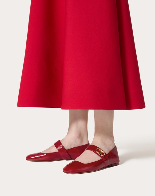 Red Valentino BALLERINA MARY-JANE VLOGO LOCKER IN NAPLACK Offerte speciali