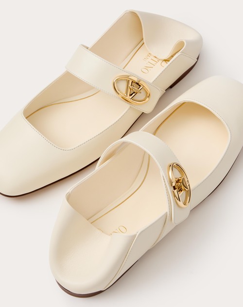 Red Valentino BALLERINA MARY-JANE VLOGO LOCKER IN VITELLO Sconti VIP