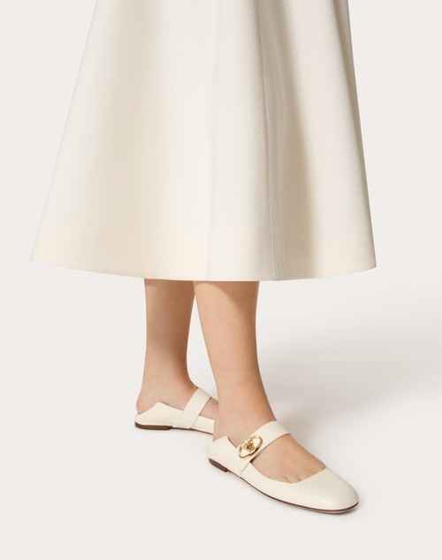Red Valentino BALLERINA MARY-JANE VLOGO LOCKER IN VITELLO Sconti VIP