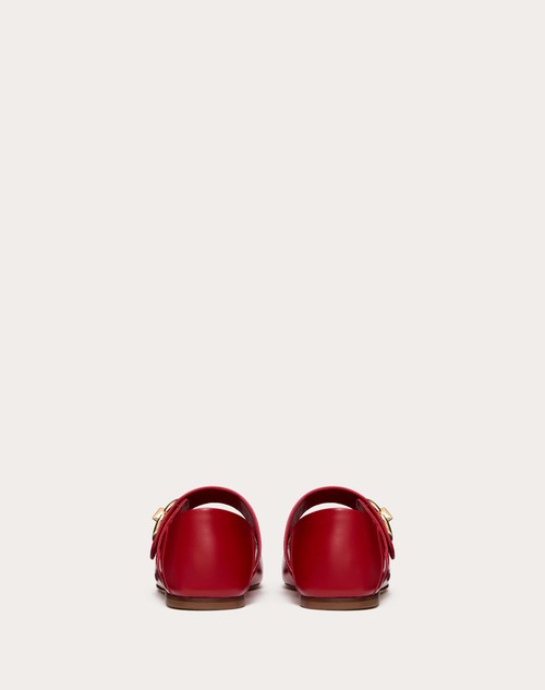 Red Valentino BALLERINA MARY-JANE VLOGO LOCKER IN NAPLACK Prezzo basso