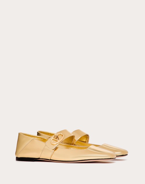 Red Valentino BALLERINA MARY-JANE VLOGO LOCKER IN VITELLO SPECCHIO Super Saving Price