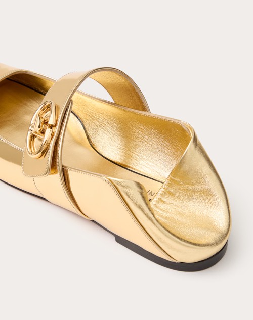 Red Valentino BALLERINA MARY-JANE VLOGO LOCKER IN VITELLO SPECCHIO Super Saving Price