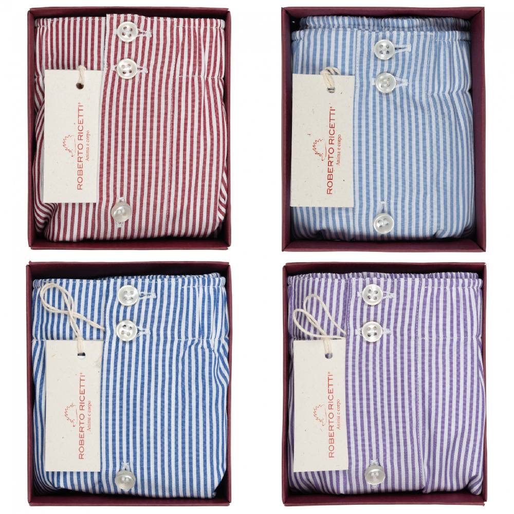 Roberto Ricetti SET "STRIPE" - BOXER SUPPORT DB1 - SIZE 54 Italy