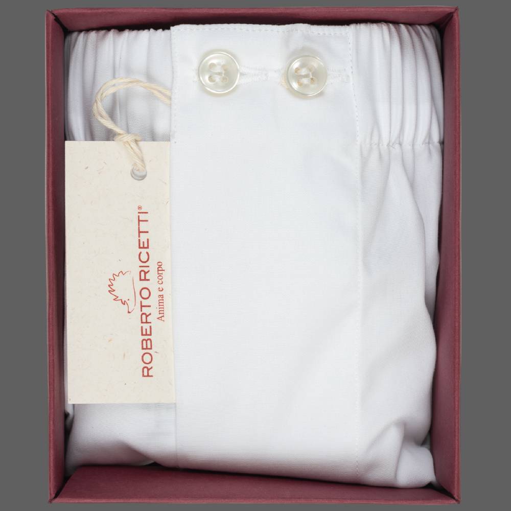 Roberto Ricetti BOXER UOMO CLASSIC - BASIC - CONTINUATIVO - BIANCO In Saldo