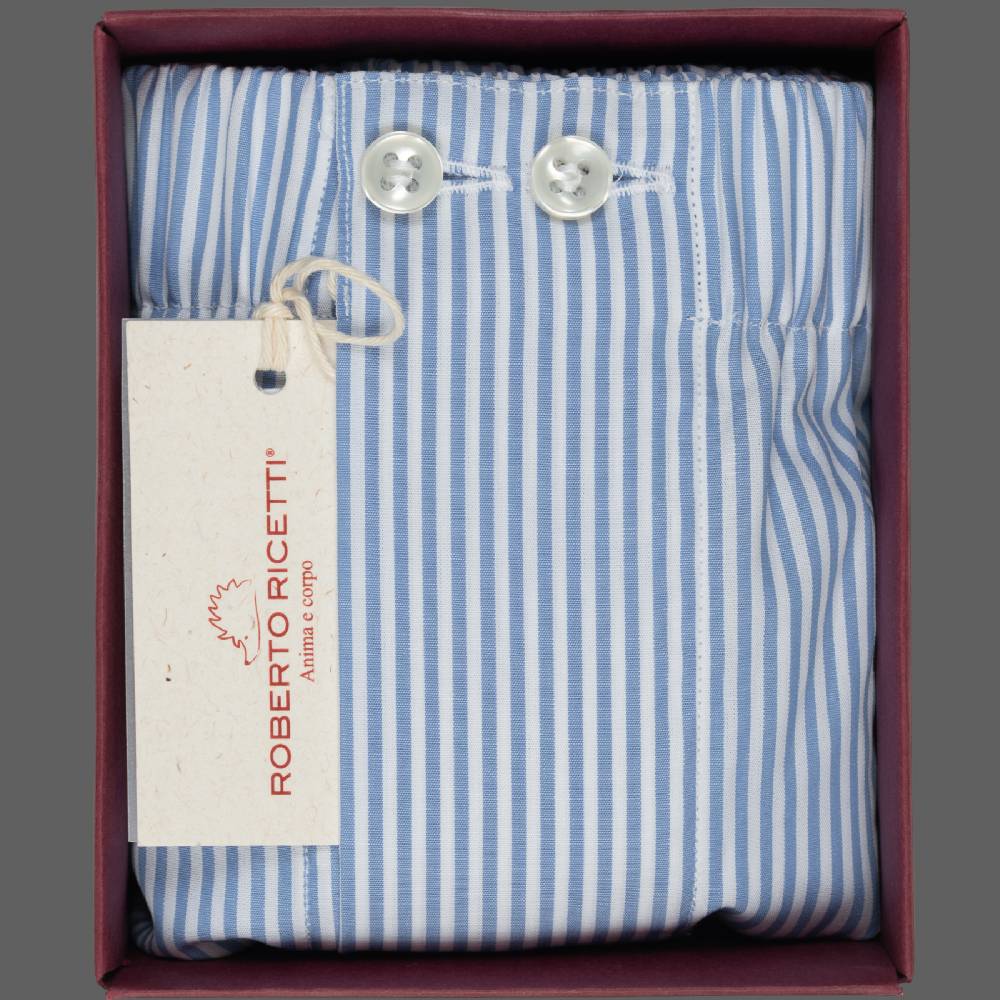 Roberto Ricetti BOXER UOMO CLASSIC - BASIC - CONTINUATIVO - RIGA AZZURRA Italy
