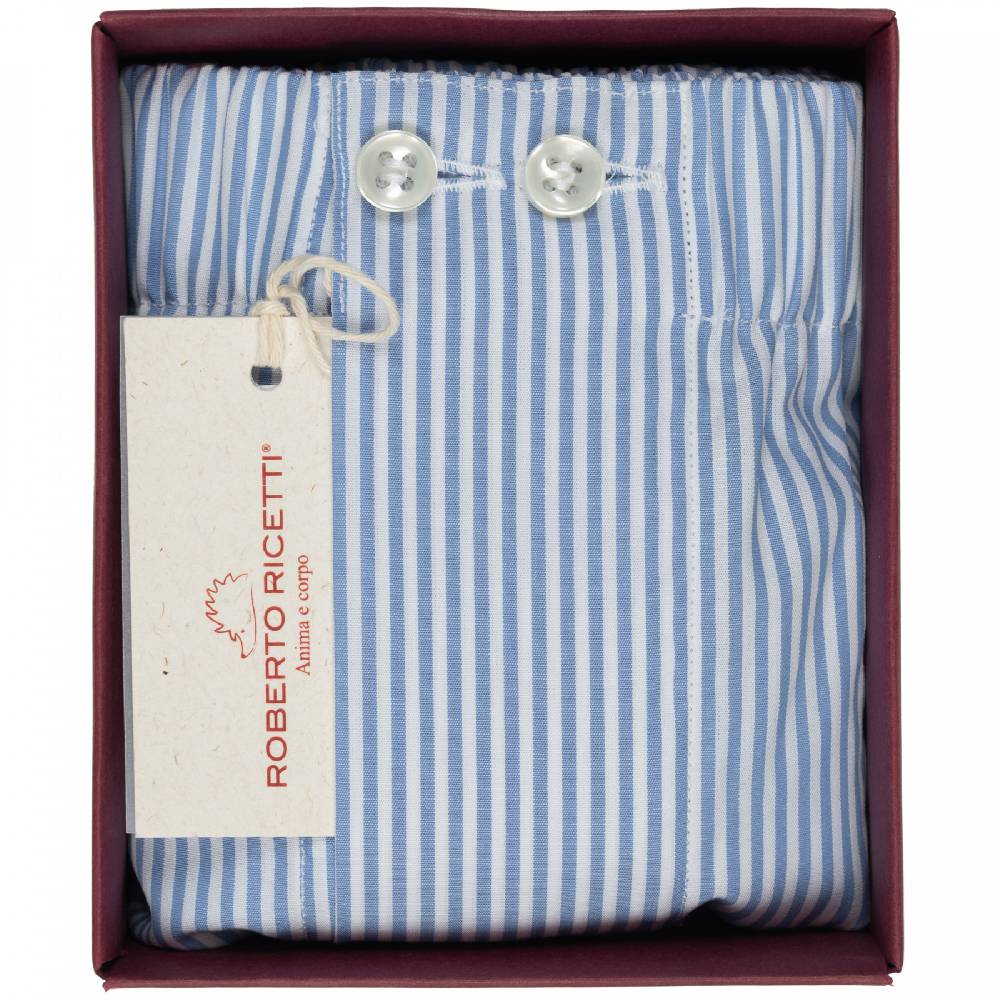 Roberto Ricetti BOXER UOMO CLASSIC - BASIC - CONTINUATIVO - RIGA AZZURRA Italy