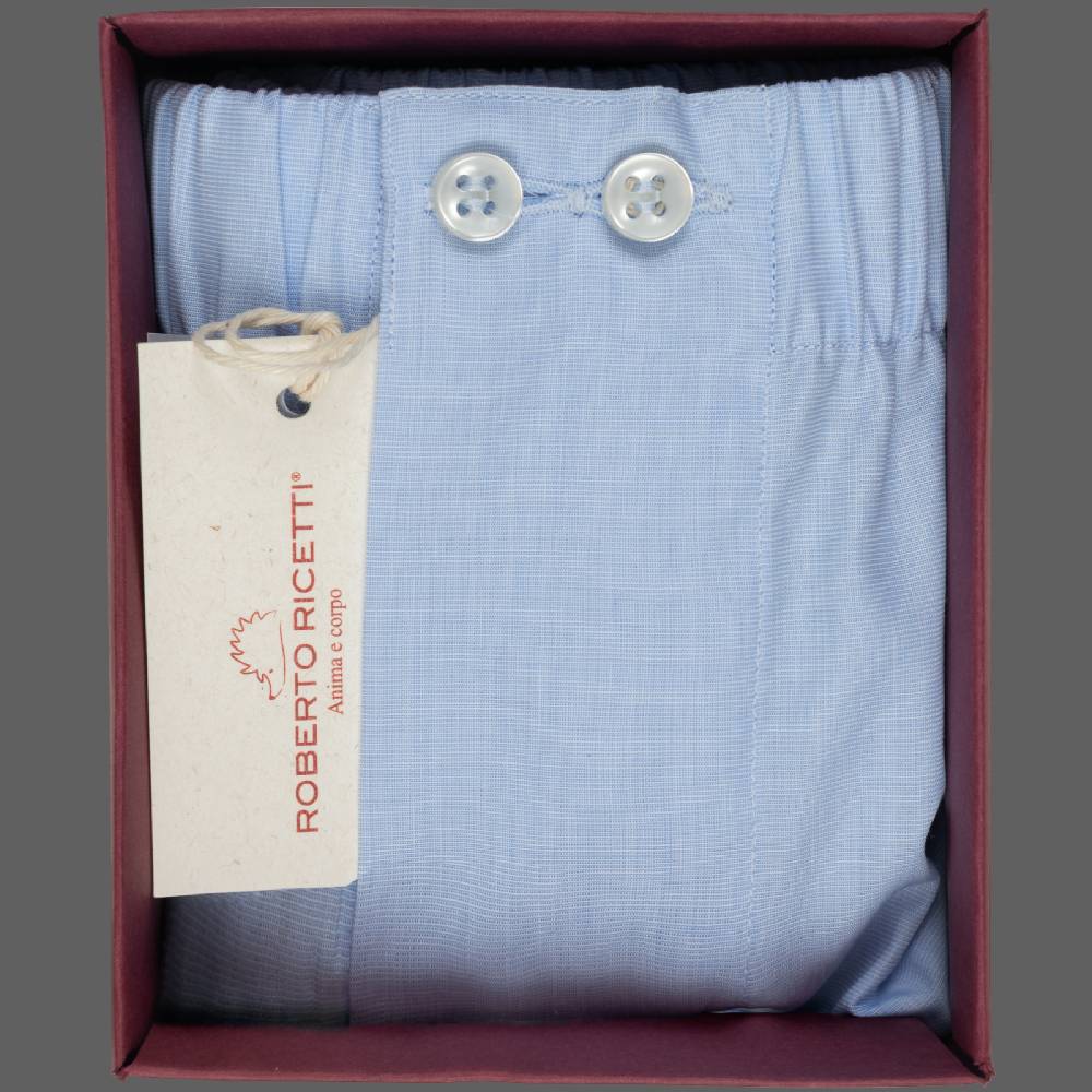 Roberto Ricetti BOXER UOMO CLASSIC - BASIC -CONTINUATIVO - AZZURRO Italia