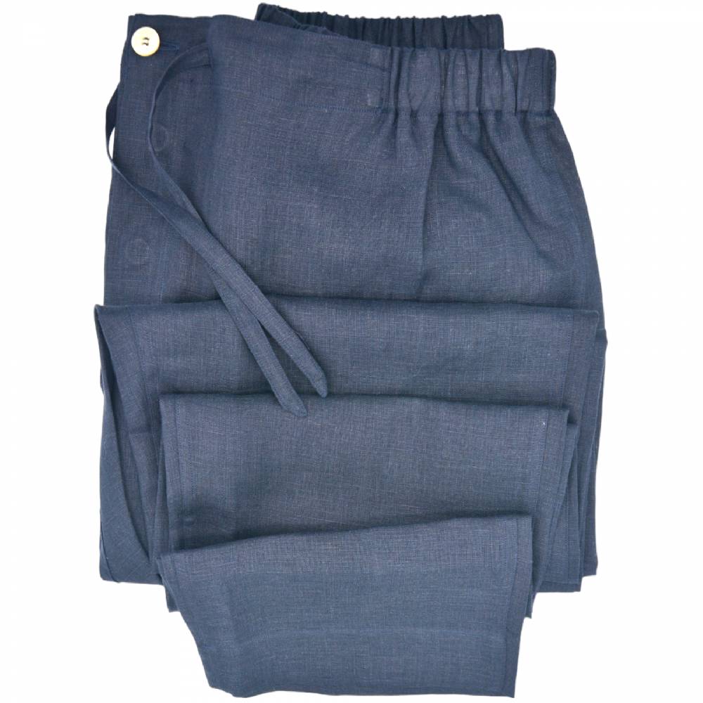 Roberto Ricetti PANTALONE LUNGO - BLU IN LINO Saldi