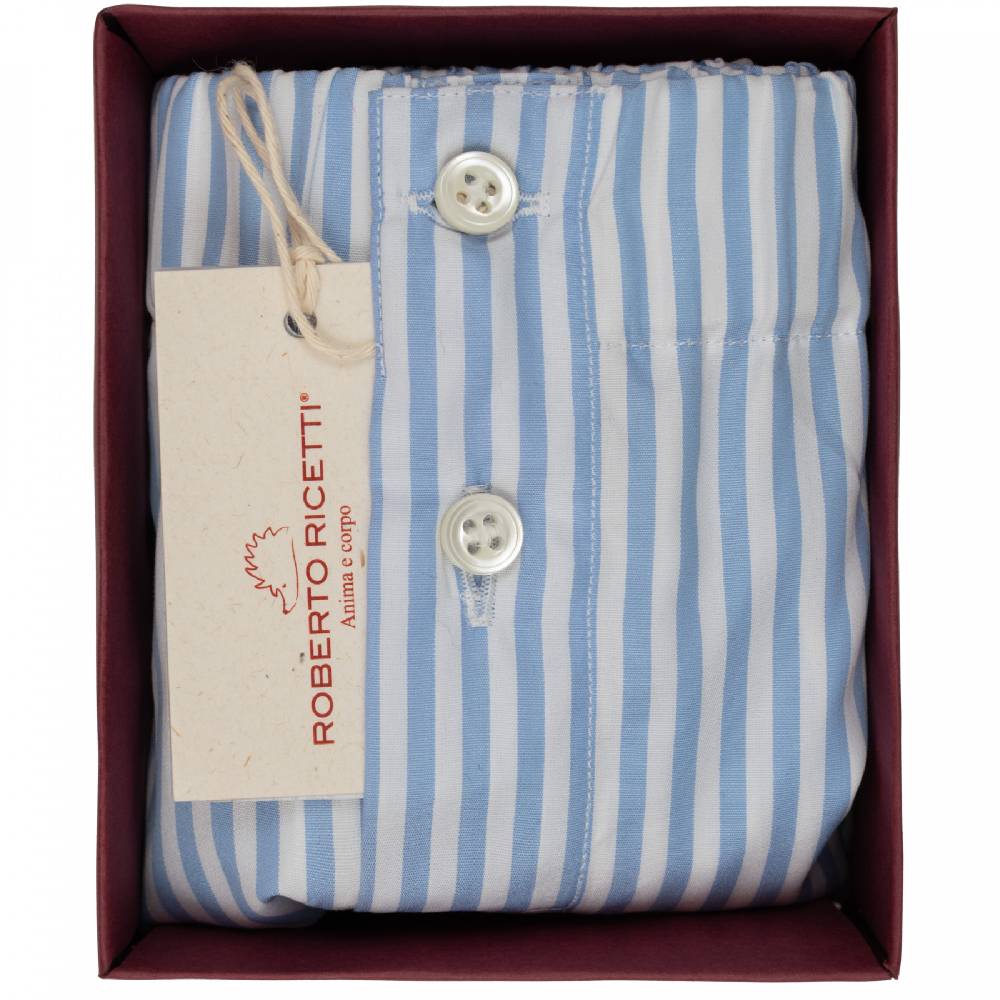 Roberto Ricetti BOXER COULOTTE DONNA - RIGA CLASSICA AZZURRA Vendita calda