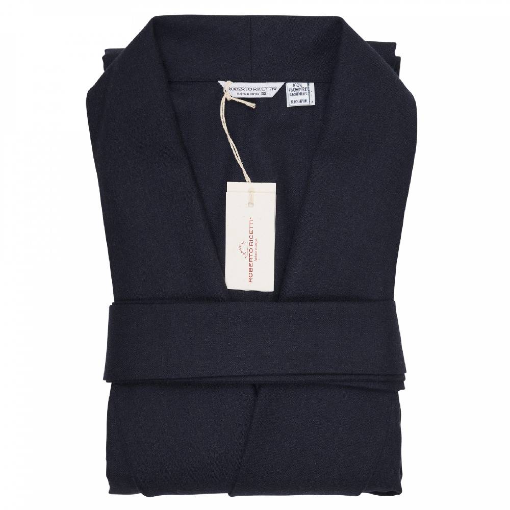 Roberto Ricetti VESTAGLIA UOMO LUNGA - CASHMERE BLU SCURO Soddisfazione Garantita